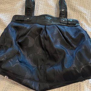 Coach Garnet Signature Black Shimmer Shoulder Bag